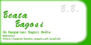 beata bagosi business card